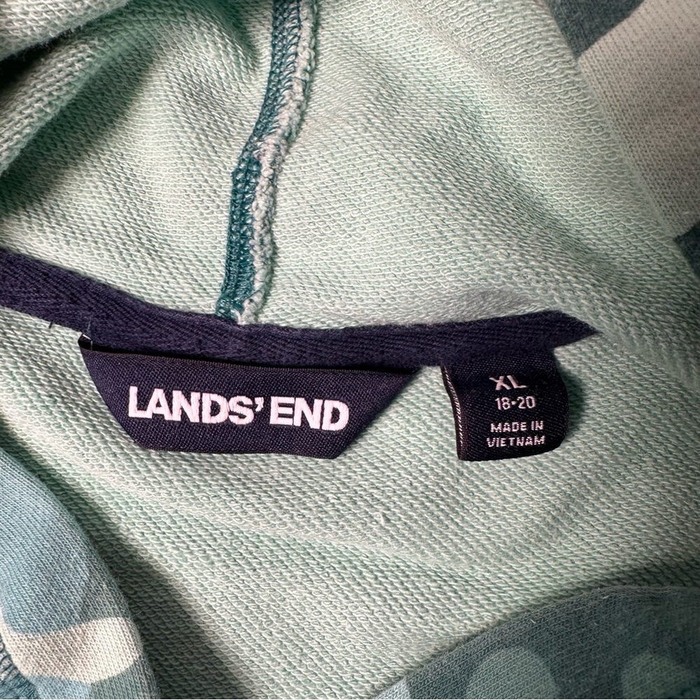 Lands' End Teal and Mint Hoodie - Picture 3 of 4